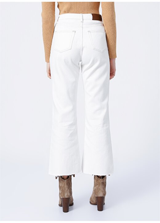 Fabrika Yüksek Bel Standart Beyaz Kadın Denim Pantolon K-MARIT 4