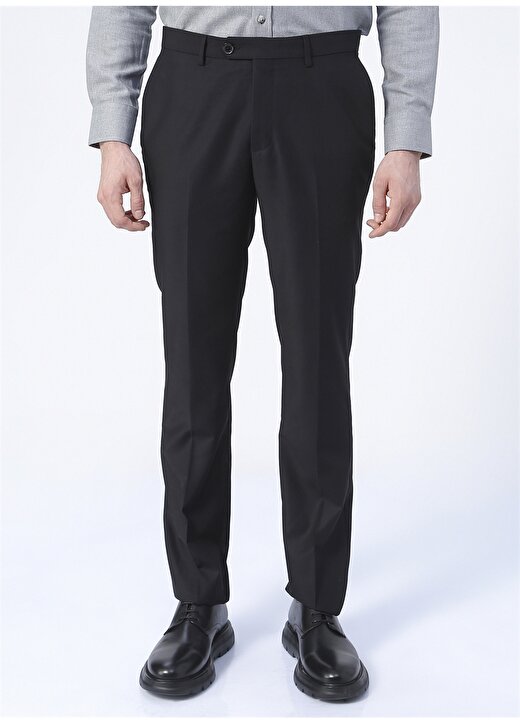 Fabrika Comfort Cm P 396 Regular Fit Düz Siyah Erkek Klasik Pantolon 2