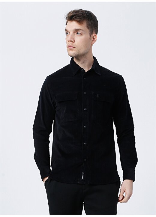 Calvin Klein Jeans Siyah Erkek Düz Gömlek J30J318630BEH_CORDUROY REGULAR 1
