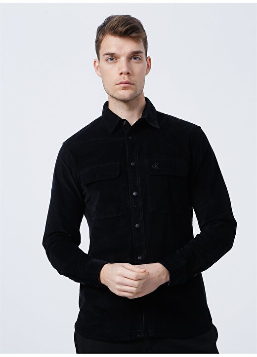 Calvin Klein Jeans Siyah Erkek Düz Gömlek J30J318630BEH_CORDUROY REGULAR 3