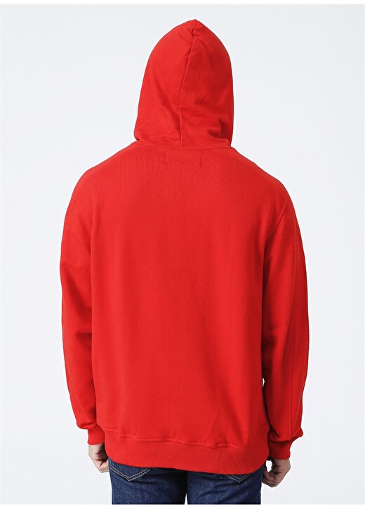 Calvin Klein Jeans Kırmızı Erkek Kapüşonlu Düz Sweatshirt J30J317388XCF_MICRO BRANDING HOODIE 4