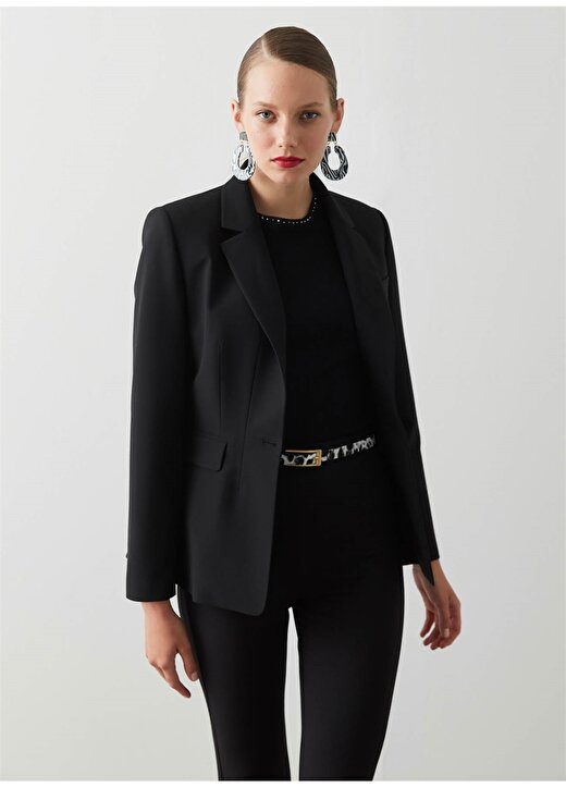 İpekyol Ceket Yaka Siyah Kadın Klasik Blazer 4