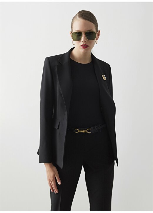 İpekyol Ceket Yaka Siyah Kadın Klasik Kesim Blazer 1