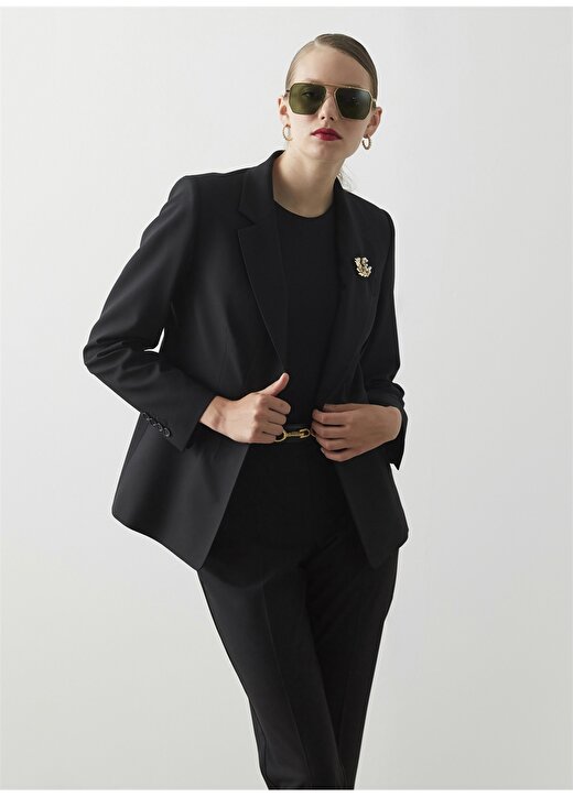 İpekyol Ceket Yaka Siyah Kadın Klasik Kesim Blazer 3