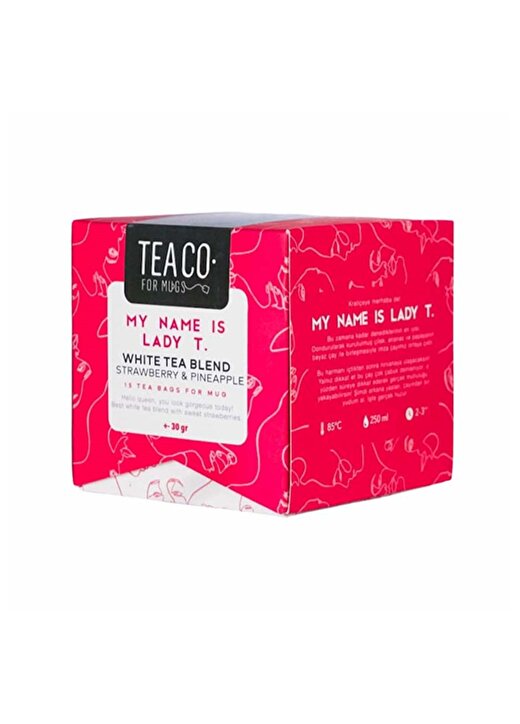 Tea Co - My Name Is Lady T. - Çilekli Ve Ananaslı Beyaz Çay - Sachet Packtea Bag Box - 30Gr 2