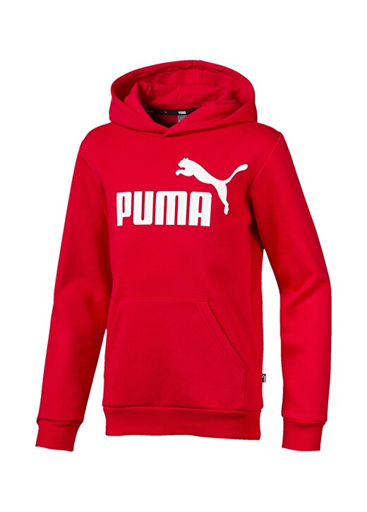 Puma Kırmızı Erkek Çocuk Kapüşonlu Uzun Kollu Düz Sweatshirt 852105111 Essentials Hoody B 1