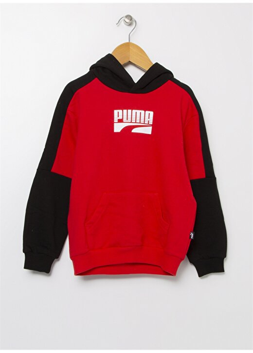 Puma Kırmızı Kapüşonlu Erkek Çocuk Düz Sweatshirt 1