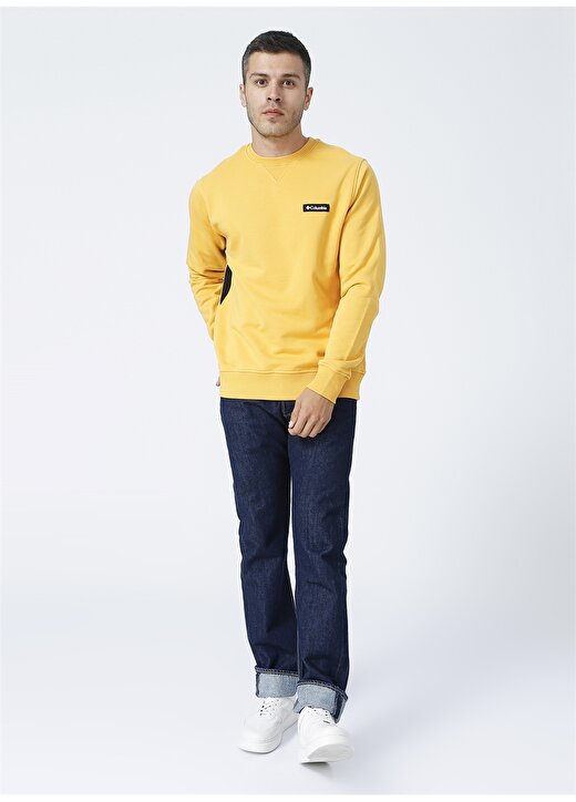 Columbia CS0095 Kapüşonlu Düz Sarı Erkek Sweatshirt 2