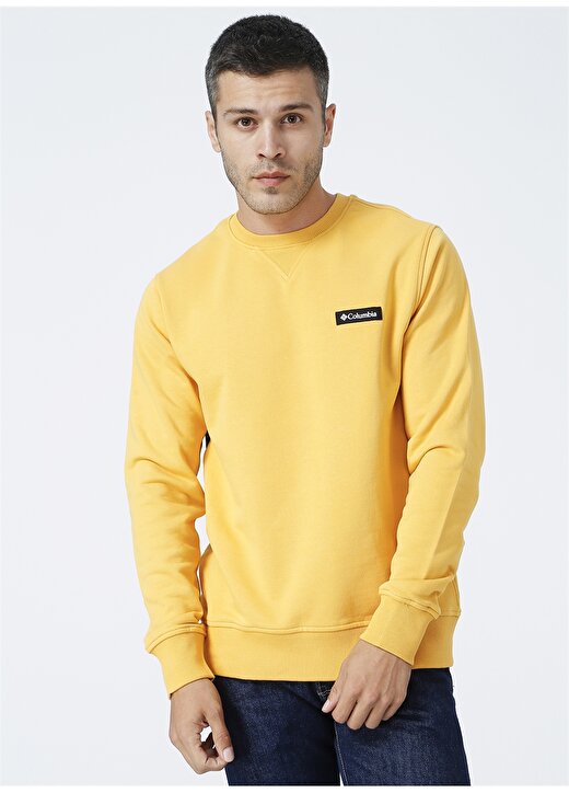 Columbia CS0095 Kapüşonlu Düz Sarı Erkek Sweatshirt 3