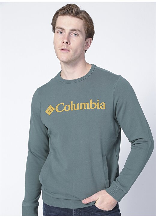 Columbia CS0209 O Yaka Normal Kalıp Baskılı Yeşil Erkek Sweatshirt 3
