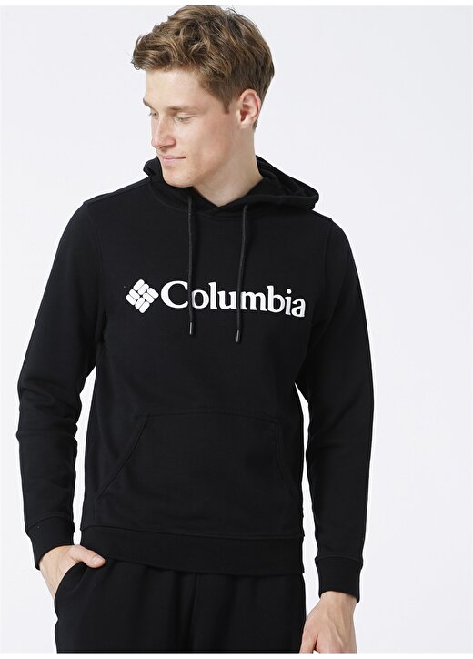 Columbia CS0016 Kapüşonlu Normal Baskılı Siyah Erkek Sweatshirt 1