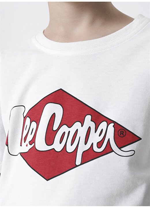 Lee Cooper Baskılı Beyaz Erkek Çocuk T-Shirt 221 LCB 242001 MATT BEYAZ 4