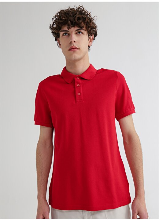 Limon Oscar21 Polo Yaka Basic Düz Koyu Kırmızı Erkek T-Shirt 3