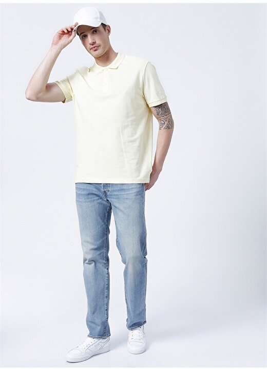 Limon Basic Düz Açık Sarı Erkek Polo T-Shirt - Oscar21 2