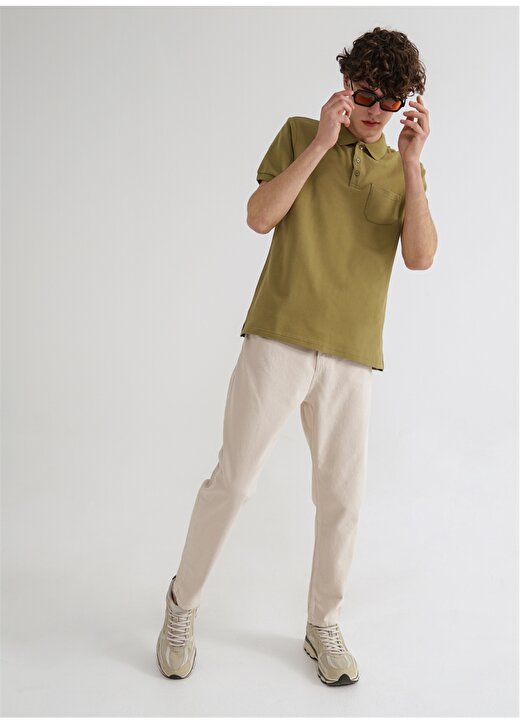 Limon Basic Düz Açık Haki Erkek Polo T-Shirt - Skor21 2