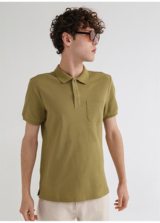 Limon Basic Düz Açık Haki Erkek Polo T-Shirt - Skor21 3