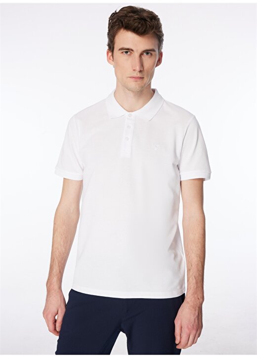 Fabrika Beyaz Erkek Regular Fit Polo T-Shirt BORAMIR-Y 3