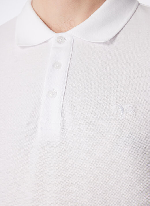 Fabrika   Basic Düz Beyaz Erkek Polo T-Shirt  -  BORAMIR-Y 4