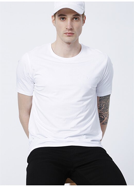 Fabrika Beyaz Erkek Slim Fit Modal T-Shirt ROMEO-O 3