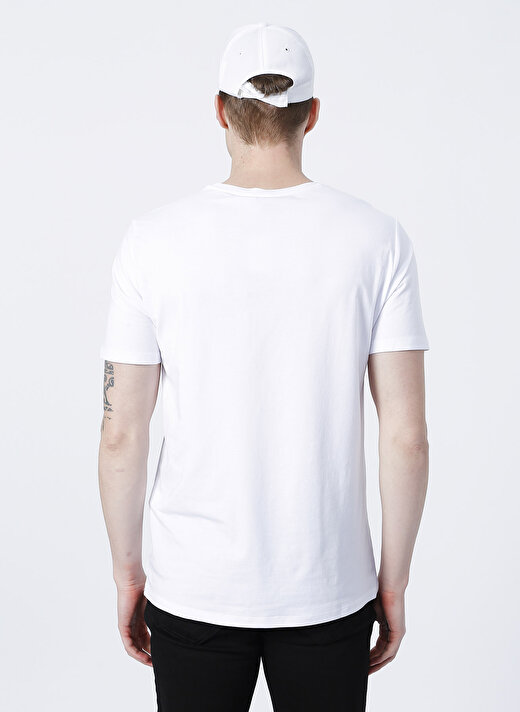 Fabrika Beyaz Erkek Slim Fit Modal T-Shirt ROMEO-O  4