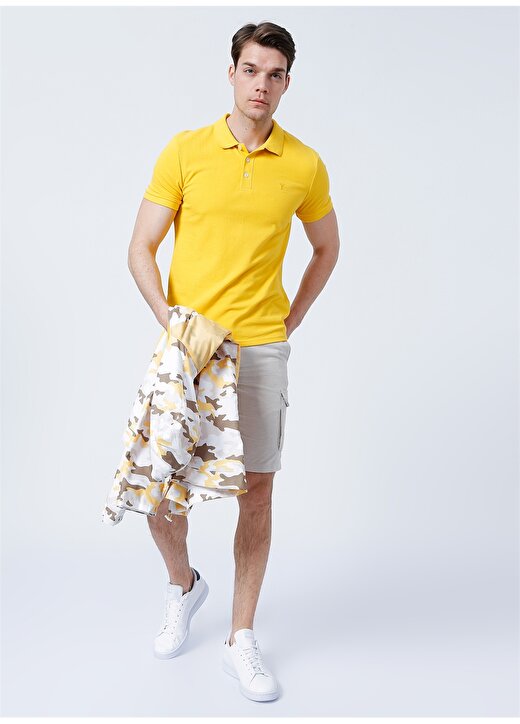 Fabrika Basic Düz Sarı Erkek Polo T-Shirt - BORAMIR-Y 2