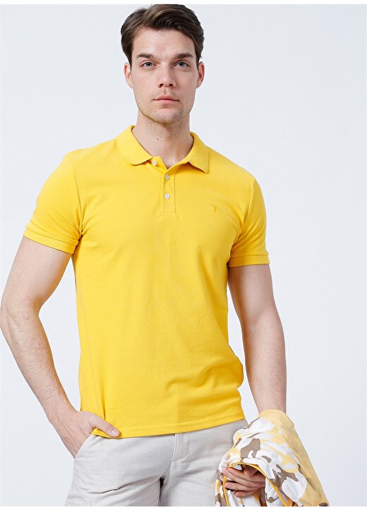 Fabrika Basic Düz Sarı Erkek Polo T-Shirt - BORAMIR-Y 3