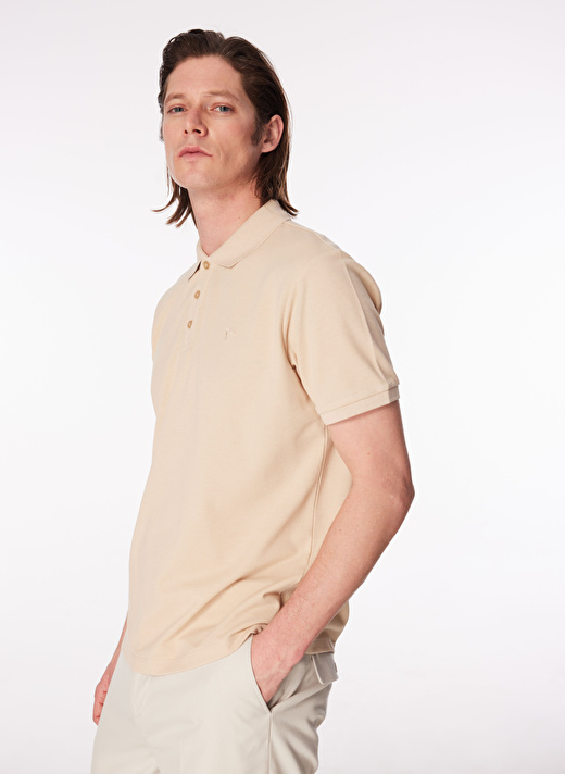 Fabrika Bej Erkek Regular Fit Polo T-Shirt BORAMIR-Y   1