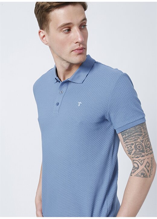 Fabrika Wagner Basic Armürlü Mavi Erkek Polo T-Shirt 1