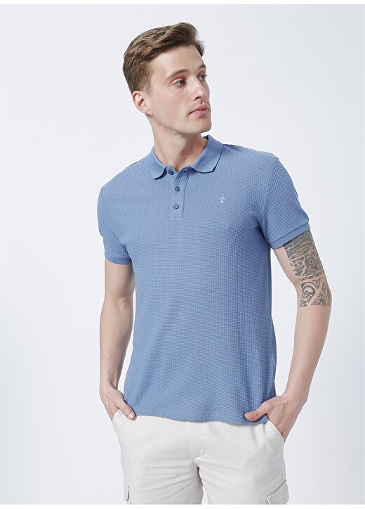 Fabrika Wagner Basic Armürlü Mavi Erkek Polo T-Shirt 3