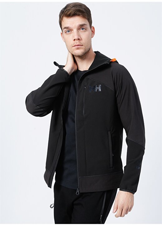 Helly Hansen Hh Elevation Shield Fleece Jacket Fermuarlı Uzun Kollu Normal Kalıp Siyah Erkek Mont 3
