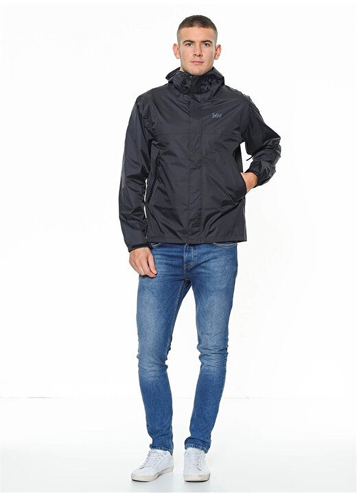 Helly Hansen Hh Loke Jacket Fermuarlı Uzun Kollu Normal Kalıp Siyah Erkek Yağmurluk 2