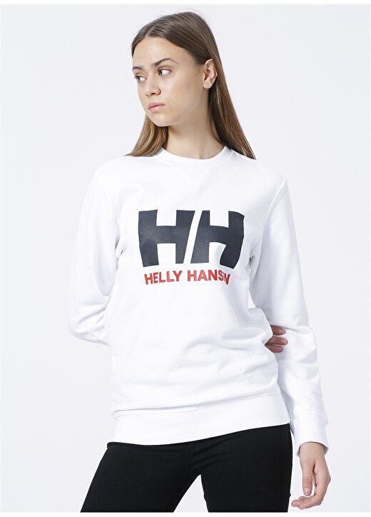 Helly Hansen Hh W Hh Logo Crew Sweat Bisiklet Yaka Uzun Kollu Normal Kalıp Beyaz Kadın Sweatshirt 3