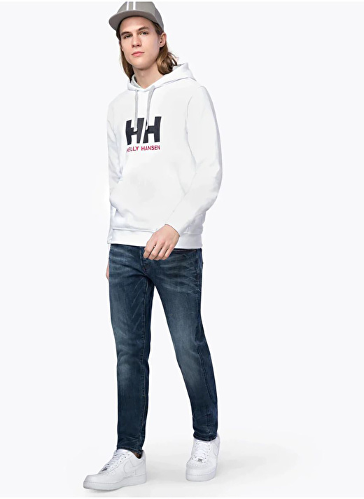 Helly Hansen Beyaz Erkek Kapüşonlu Sweatshirt HH HH LOGO HOODIE 2