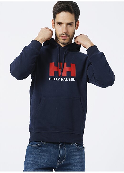 Helly Hansen Hh Hh Logo Hoodie Kapüşonlu Uzun Kollu Normal Kalıp Lacivert Erkek Sweatshirt 1