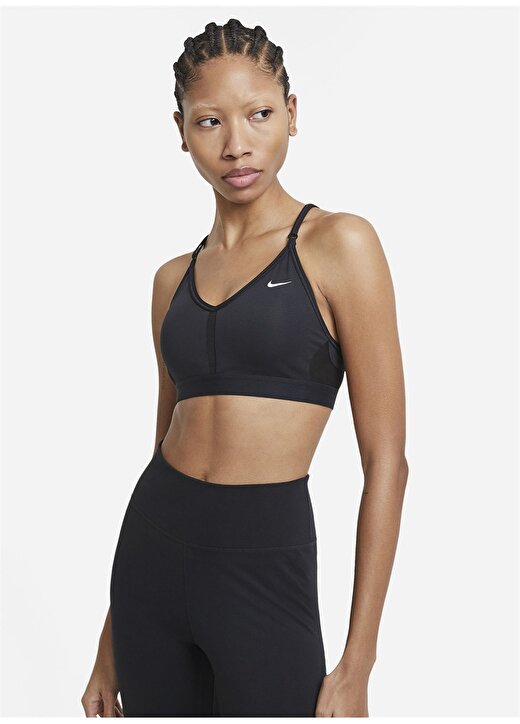 Nike CZ4456-010 O Yaka Standart Kalıp Siyah - Gri - Gümüş Kadın Sporcu Sütyeni 2