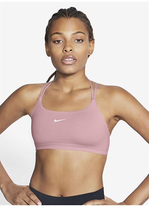 Nike CT3721-630 O Yaka Standart Kalıp Kırmızı - Pembe Kadın Sporcu Sütyeni 1