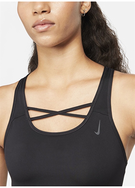 Nike Siyah Kadın O Yaka Sporcu Sütyeni DD1154-010 W NY DF SWSH STRAPPY BRA 2