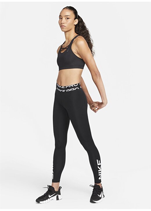 Nike Siyah Kadın O Yaka Sporcu Sütyeni DD1154-010 W NY DF SWSH STRAPPY BRA 4