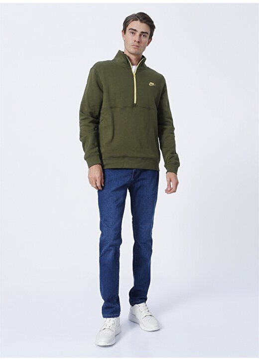 Nike Dd4732-326 M Nsw Club Bb Hz Top O Yaka Uzun Kollu Standart Kalıp Yeşil Erkek Sweatshirt 2