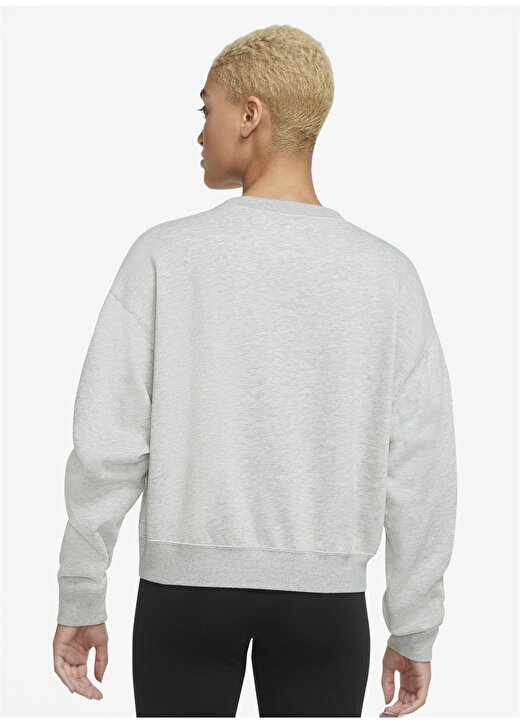 Nike DD5669-063 O Yaka Standart Kalıp Açık Gri - Beyaz - Siyah Kadın Sweatshirt 2