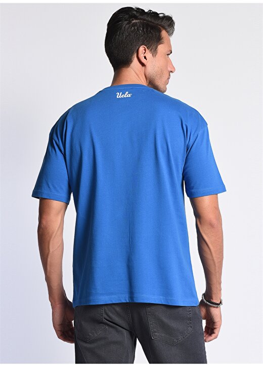 Ucla DIXON Bisiklet Yaka Oversize Baskılı Mavi Erkek T-Shirt 3