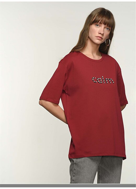NGSTYLE Bordo Kadın T-Shirt NGW21T05 2