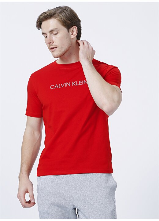 Calvin Klein 00GMF1K107PW - S/S Yuvarlak Yaka Regular Fit Düz Kırmızı Erkek T-Shirt 1