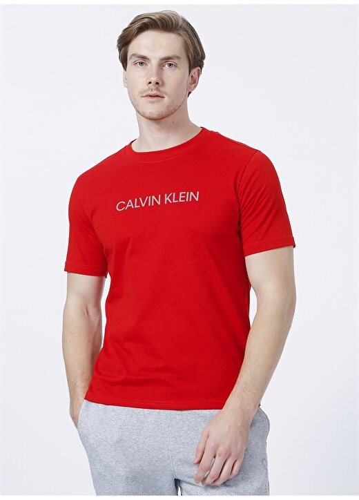 Calvin Klein 00GMF1K107PW - S/S Yuvarlak Yaka Regular Fit Düz Kırmızı Erkek T-Shirt 3