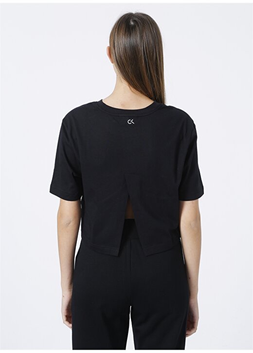 Calvin Klein 00GWS1K197PW Yuvarlak Yaka Regular Fit Düz Siyah Kadın T-Shirt 4