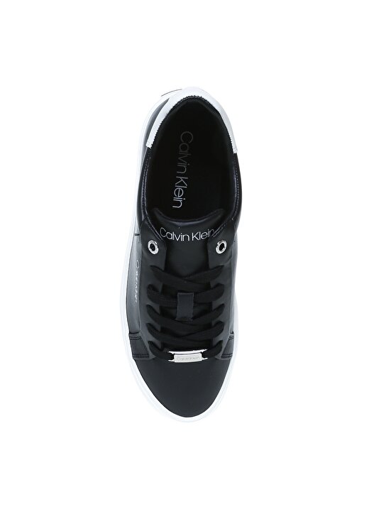 Calvin Klein HW0HW005680GM Siyah Kadın Deri Sneaker 4