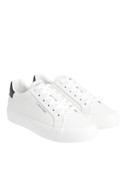 Calvin Klein HW0HW005680K6 Beyaz Kadın Deri Sneaker 2