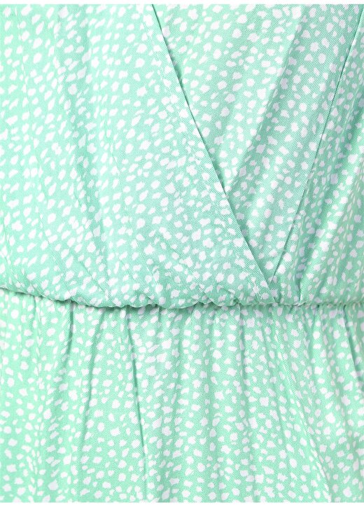 Fabrika Papillon-2 Kruvaze Yaka Basic Puantiyeli Çok Renkli Kadın Elbise 4