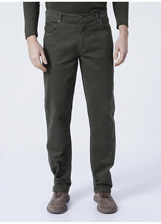 Wrangler W121ta221_Texas Normal Bel Regular Fit Düz Yeşil Erkek Chino Pantolon 2
