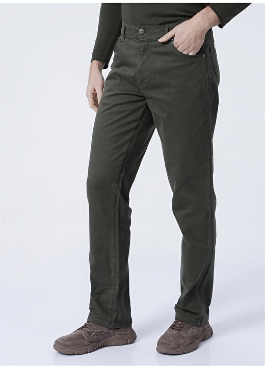 Wrangler W121ta221_Texas Normal Bel Regular Fit Düz Yeşil Erkek Chino Pantolon 3